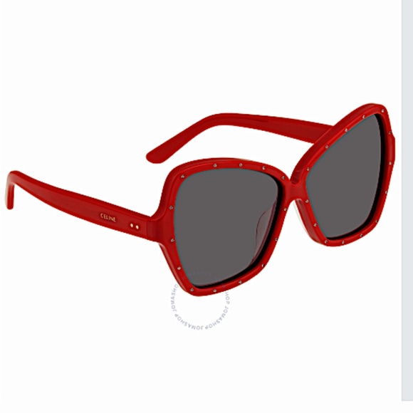 CELINE Red Acetate Crystal Butterfly Sunglasses CL4066IS - Picture 1 of 13